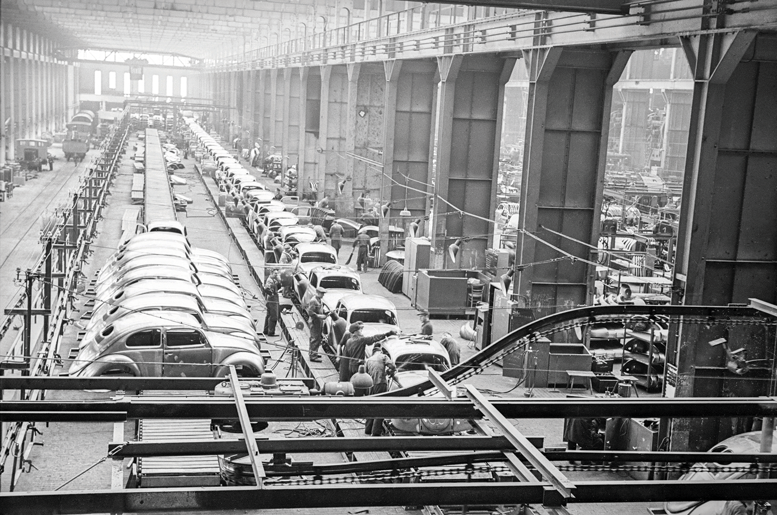 Producción histórica del Volkswagen Escarabajo en cadena